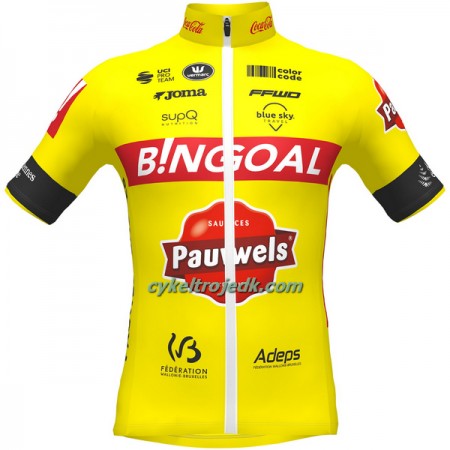 Cykeltrøje 2022 Bingoal Pauwels Sauces WB Rød Neon Gul